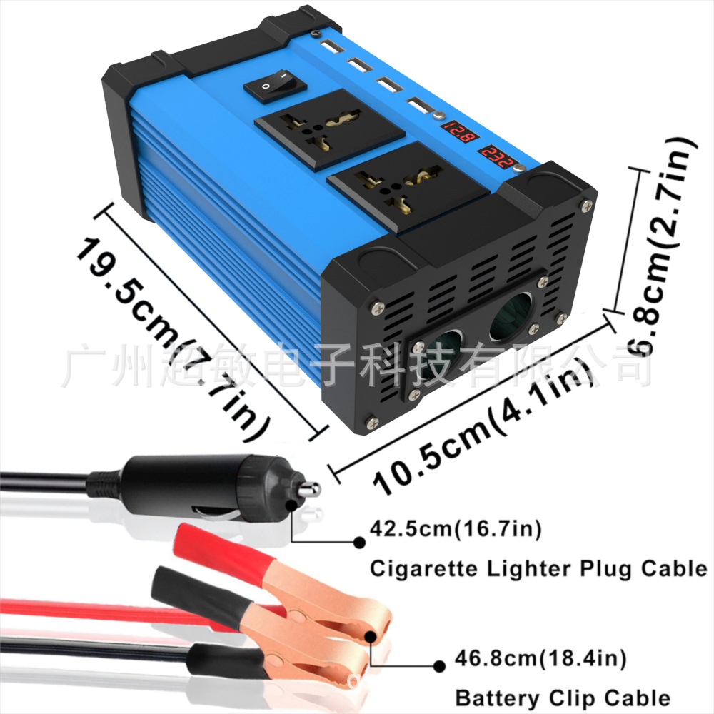 Inverter 300W cross-border converter 12V to 220V110V smart LCD dual display 4USB4.2A fast charging pic 57