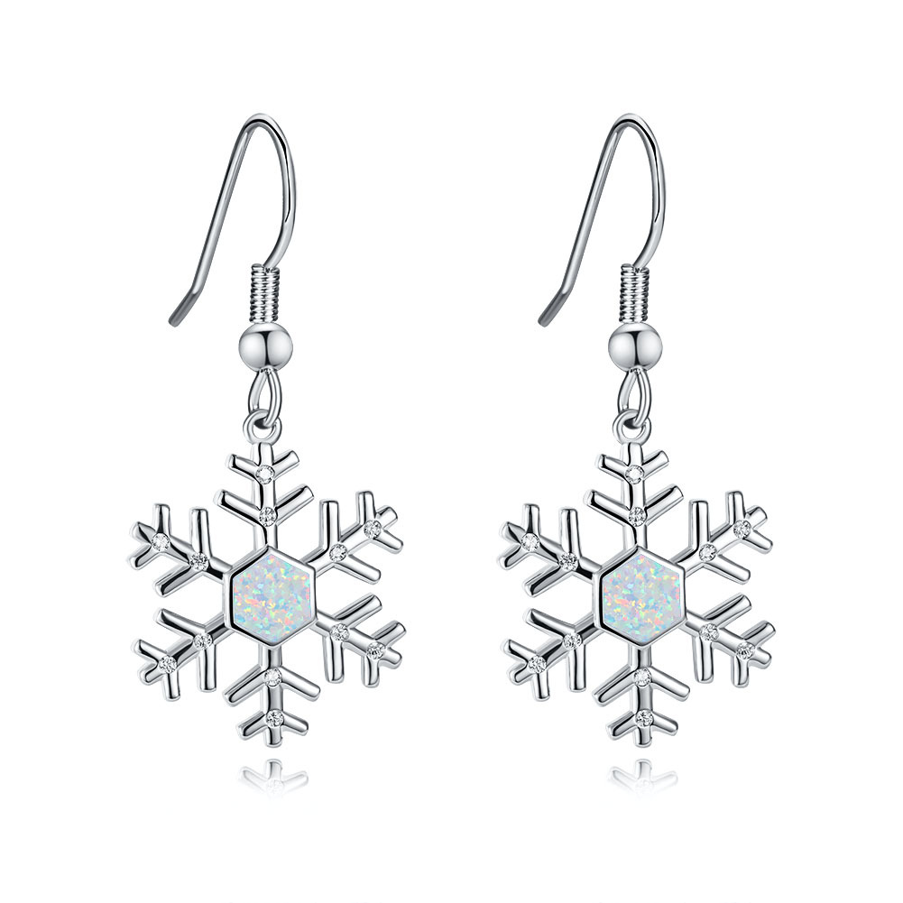 Cross-Border Wish Express Express Opal Snow Earrings Fashion Commuting Gentle Manufacturers Supply A Wholesale Item Picture