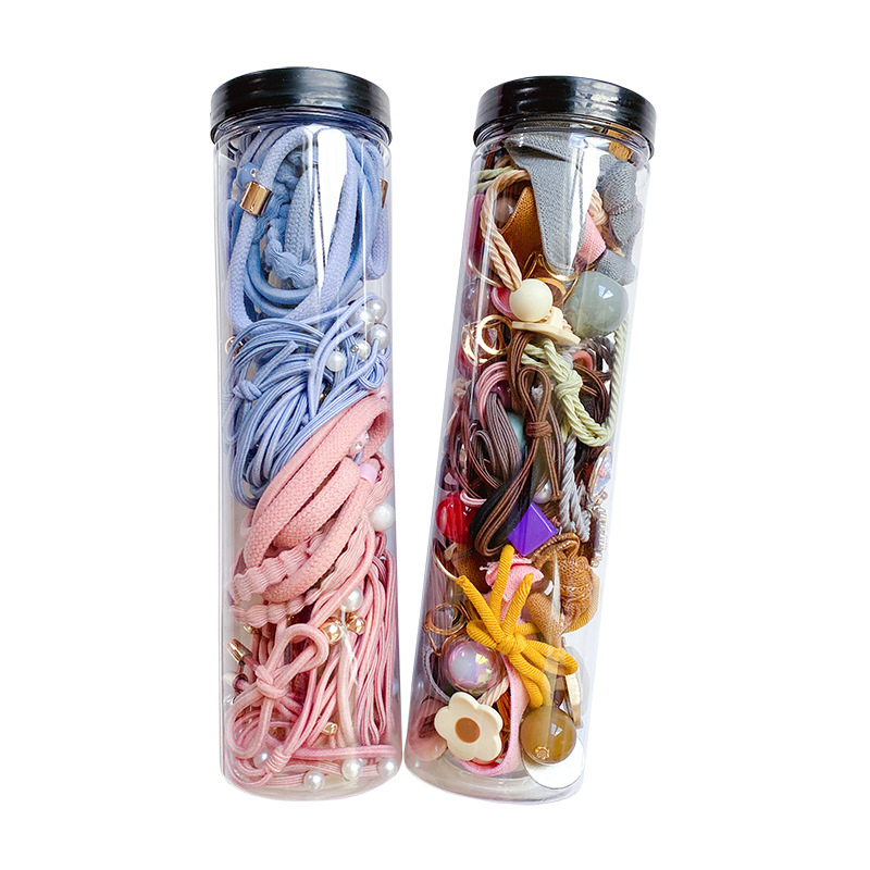 Canned Colored Rubber Band Double Ball Ball Hair Rope Head Rope Tie Hair Bun Head Cute Children's Hair Accessories Girl Headwear Item Picture