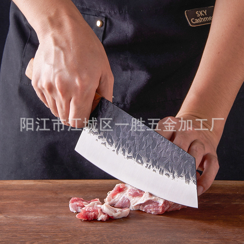 工厂直供家用女士菜刀厨房刀具花梨木手柄切片刀5铬15钼钒家用菜详情图3
