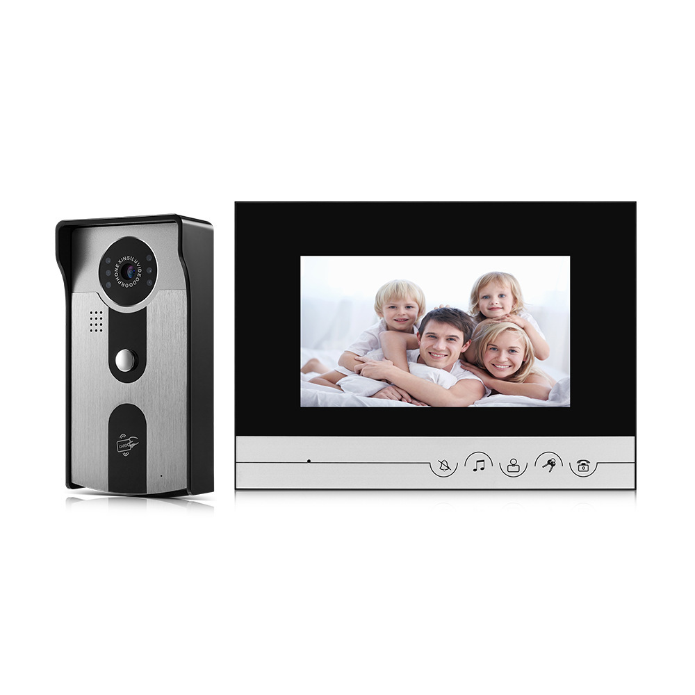 Factory direct sales 7-inch color high-definition video intercom villa doorbell, card swiping for door opening Item Picture