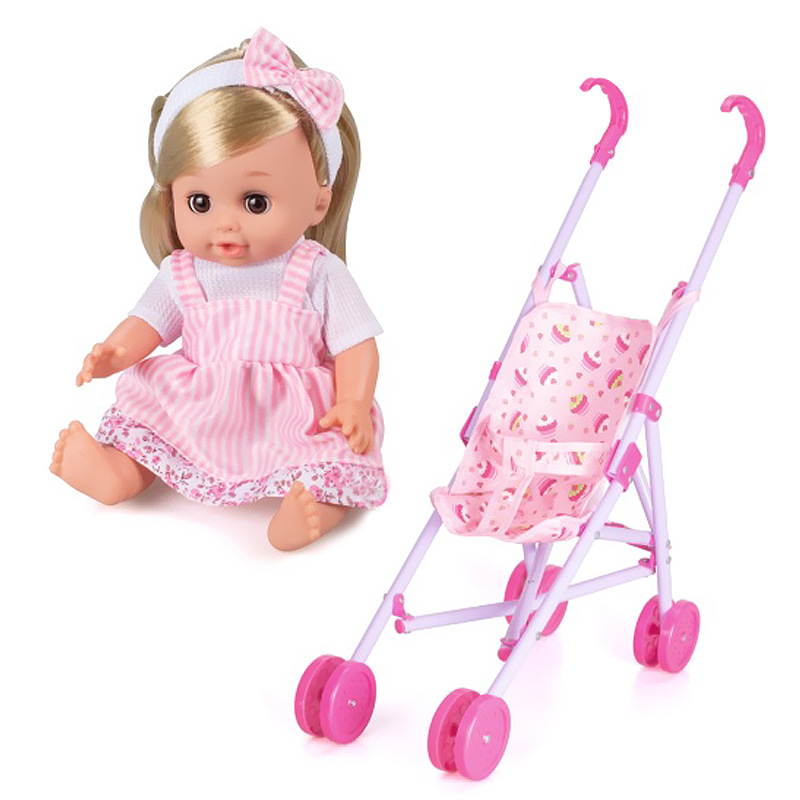 Cross-border Hot Supply Children's Fun 14-inch Vinyl Doll three-in-one set with 12-sound simulated vinyl doll Item Picture