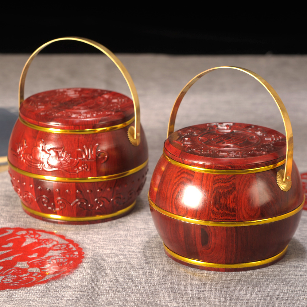 Solid wood and rosewood descendant buckets, dowry items, individual descendant buckets, toilets, wedding supplies, extra-large wedding gifts Application Scenario