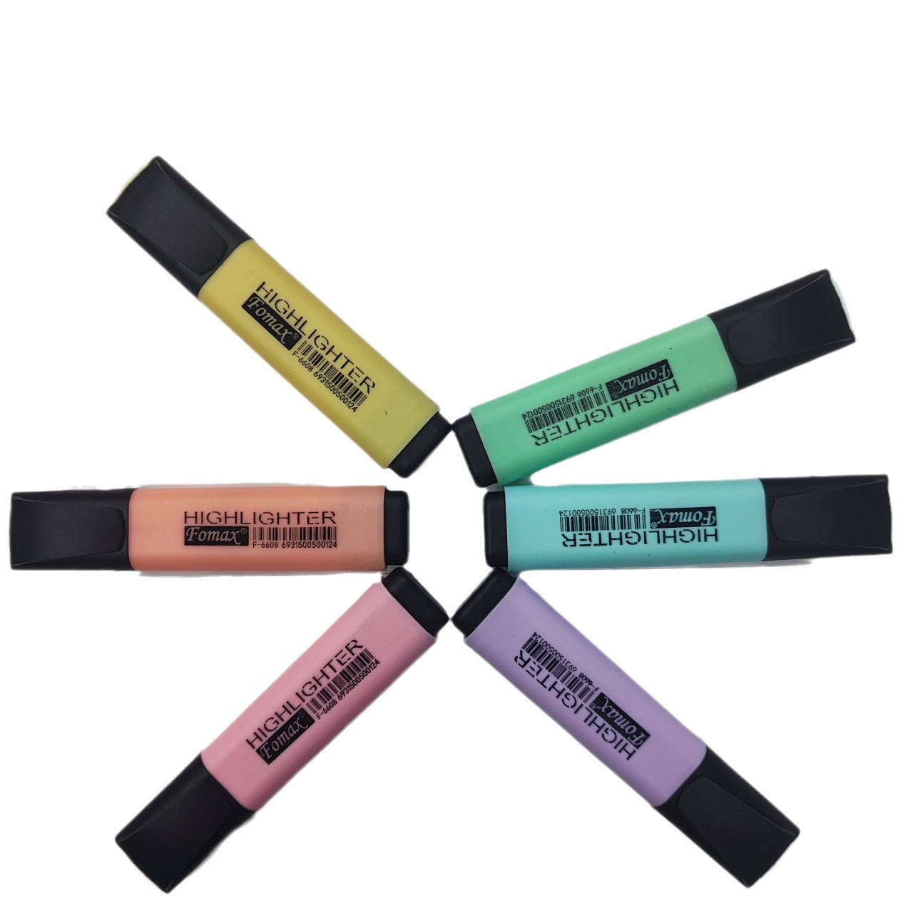 F-6608Fomax Inclined Head Cutter Head 6 Color Bright Color Macaron Color Pvc Bag Environmental Highlighter Item Picture