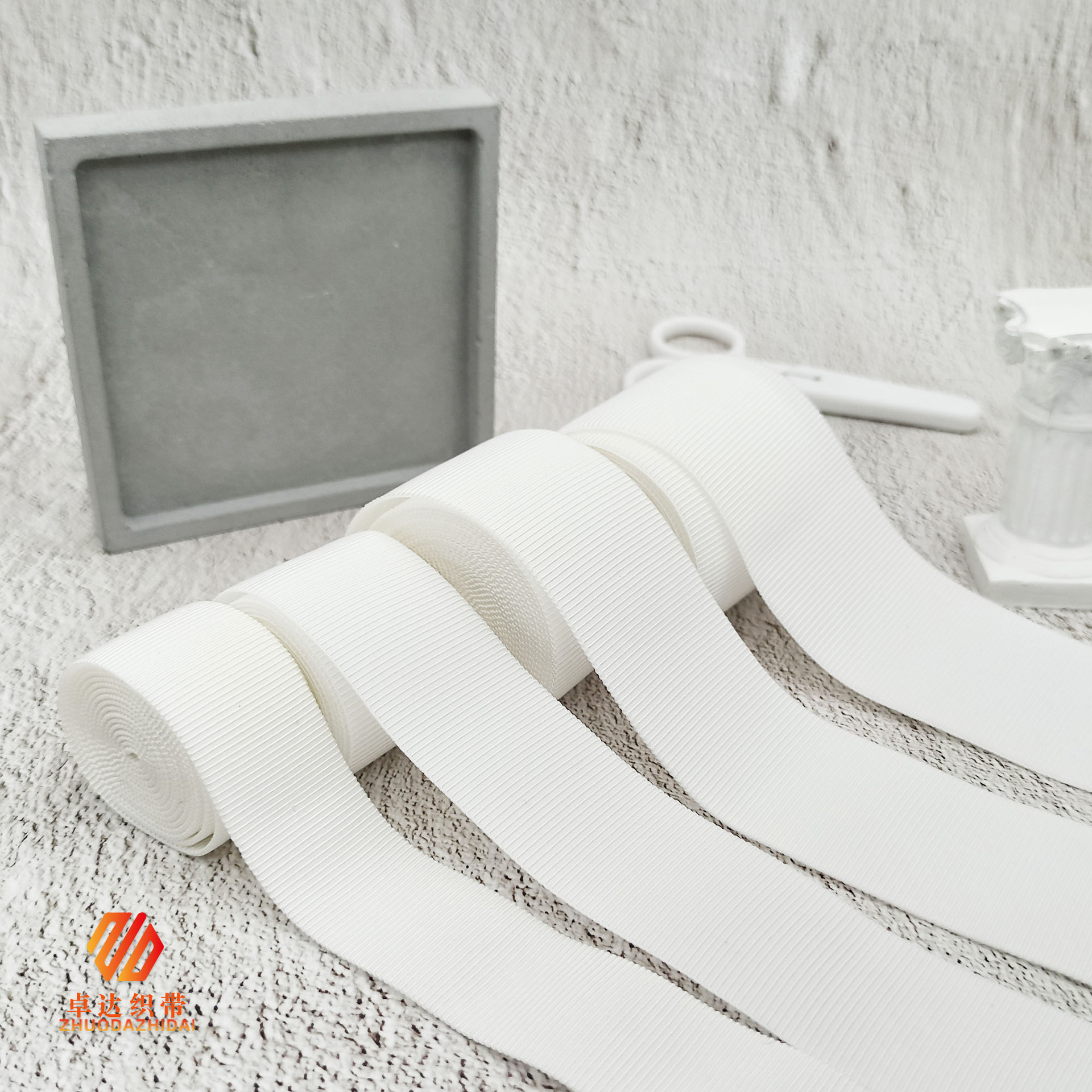 Manufacturers Spot Line Grain Smooth Elastic Belt Tank Grain Elastic Woven Belt Clothing Accessories Wide Rubber Wholesale Shoulder Strap Specification drawing