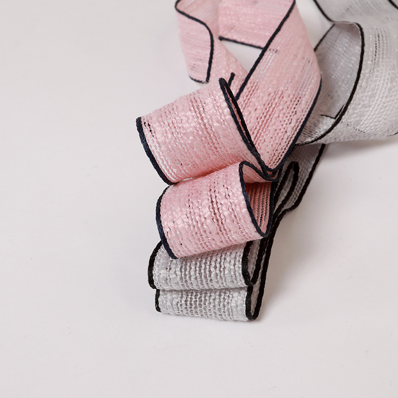 Fashion Big Belly Yarn Color Edge Cotton Linen Hat Belt Home Shoes Clothing Home Woven Straw Hat Crafts Gift Box Decoration Packaging Ribbon Item Picture