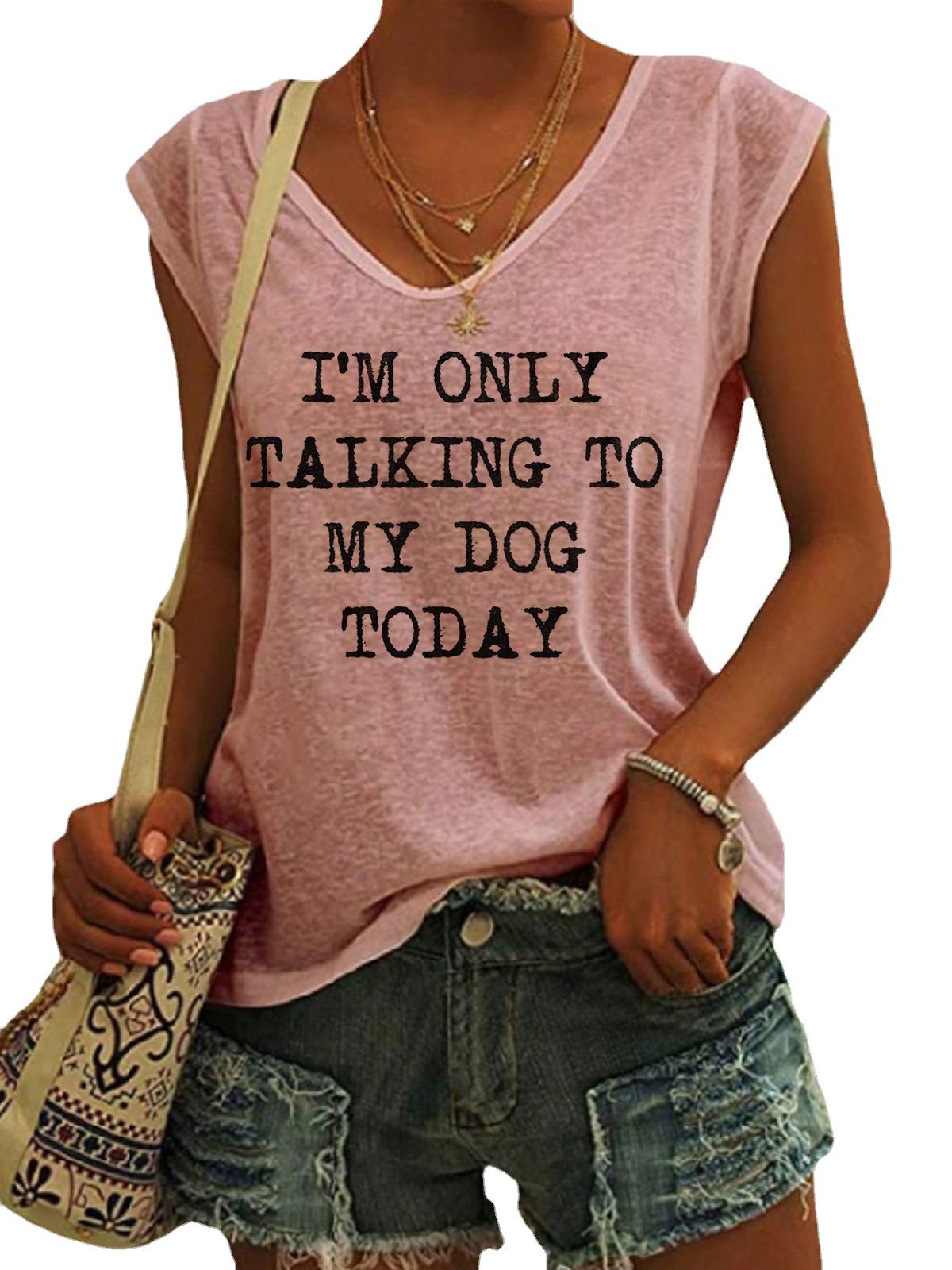 A special photo link for a patterned women's T-shirt, a cross-border European and American women's short-sleeved top Item Picture