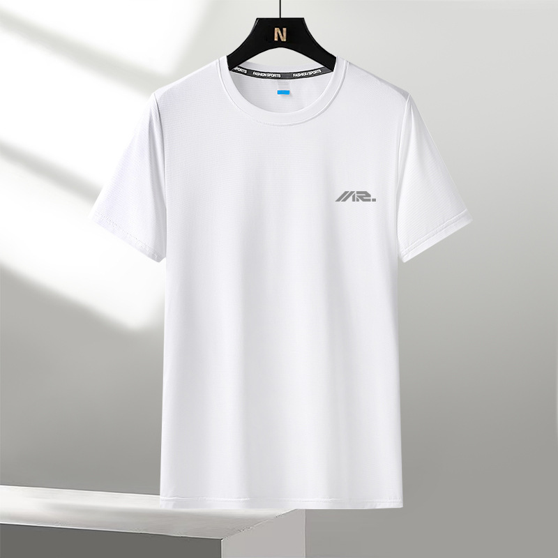 Wholesale of ice silk short-sleeved T-shirts, summer casual men's wear, mesh quick-drying sports men's and women's T-shirts, work clothes and tops Application Scenario