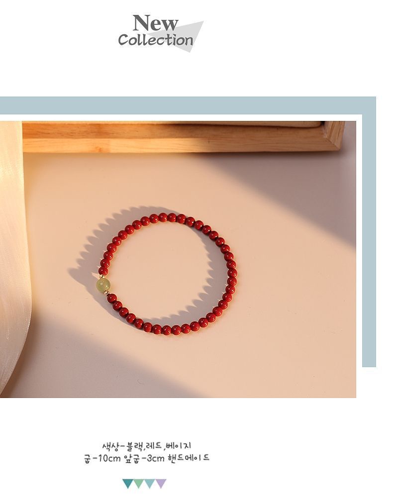 中式朱砂红手串单圈手链天然和田玉晴水百搭紫金砂国风款手饰批发详情14