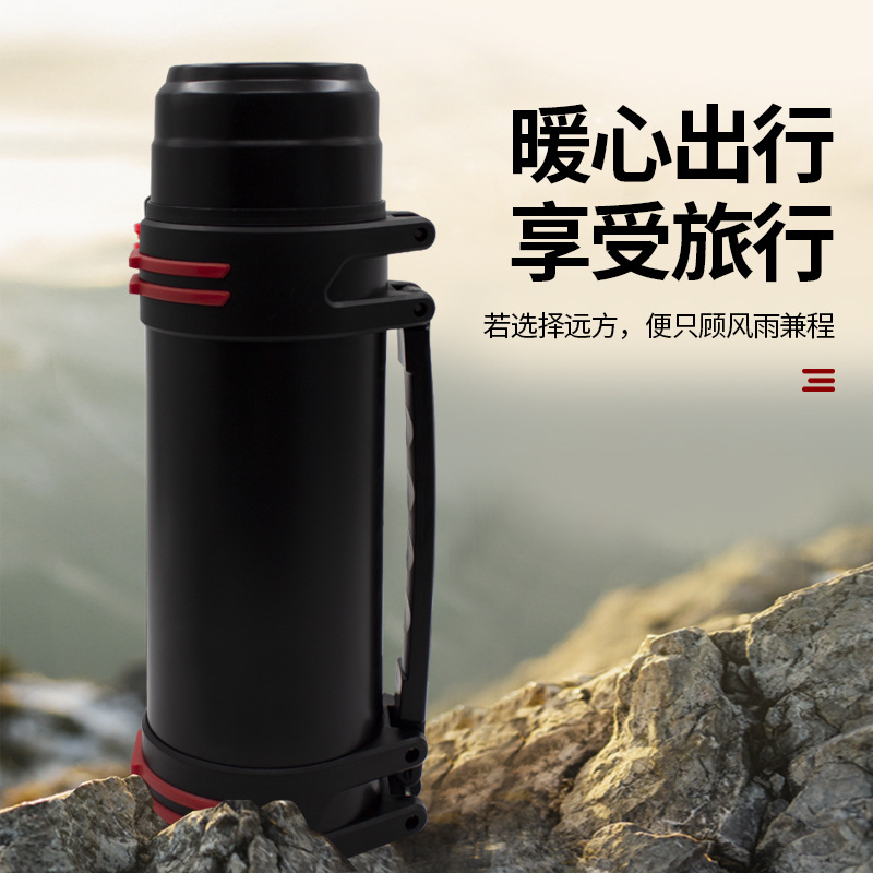 Large-capacity insulated water bottle, outdoor travel household insulated cup, portable car stainless steel insulated water bottle Application Scenario