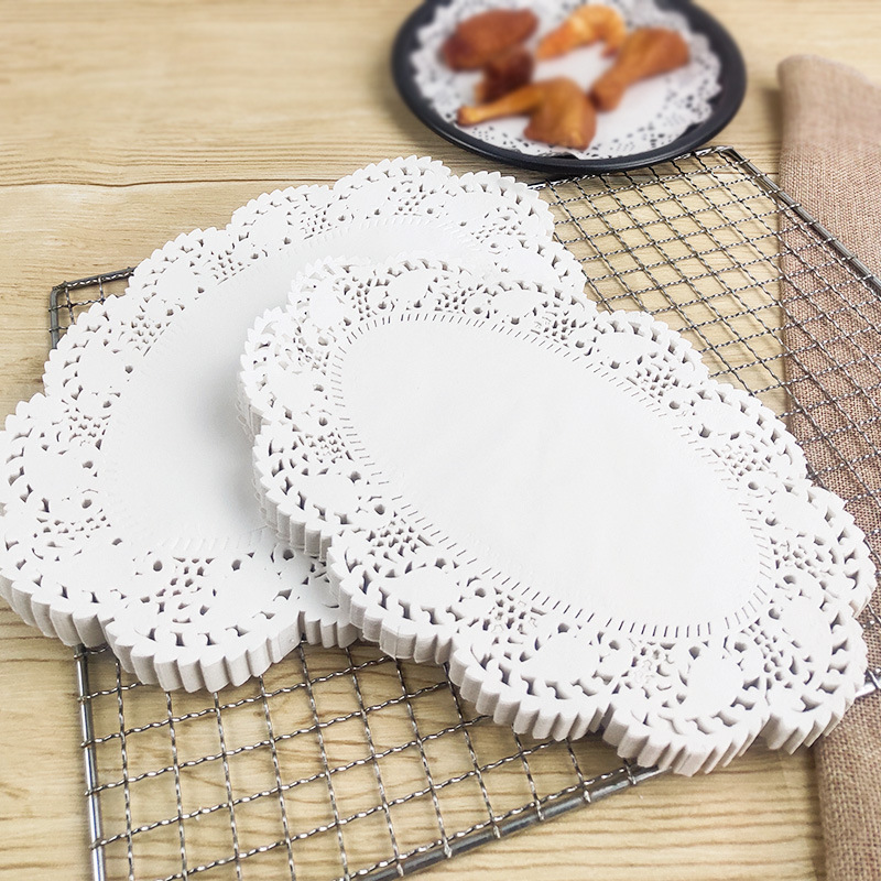 Factory Direct Supply Of Circular Flower Bottom Paper Flower Edge Paper Fried Food Pastry Pad Paper Oil Blotting Paper Baking Paper 140 Pieces Specification drawing