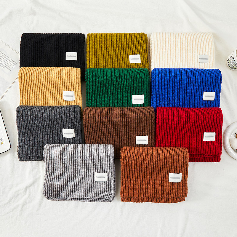 红色毛线围巾女冬季氛围感韩版百搭学生冬天保暖纯色加厚针织围脖详情20