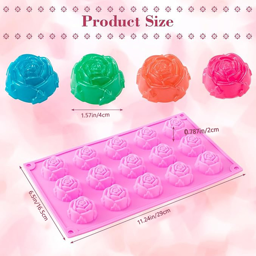 Wholesale of 15-day cross-border rose silicone cake molds, ice cream pudding jelly molds, and DIY handmade soap molds
