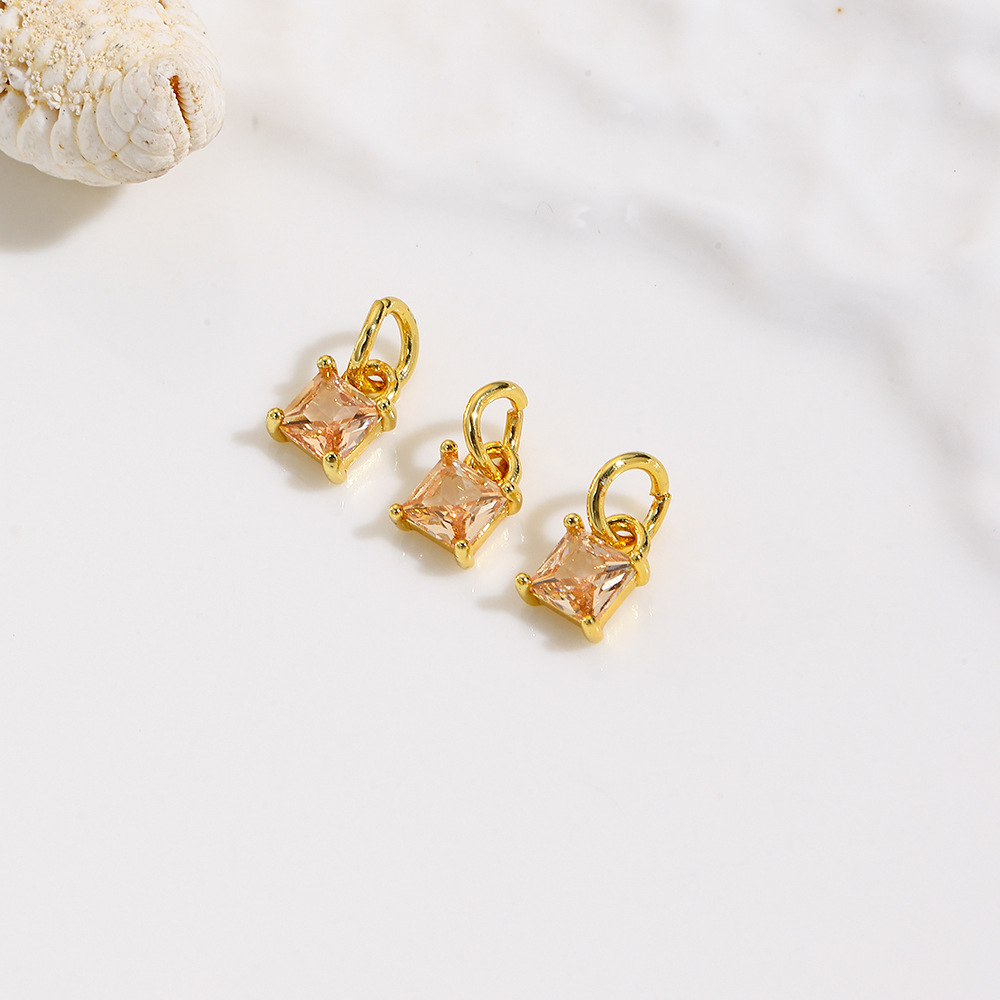 DIY pendants, bracelets, necklaces, earrings and accessories made of small, unique geometric square colored zircon pic 4