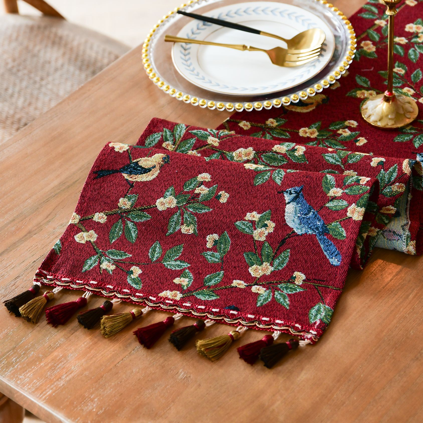 New Bohemian ethnic style heat insulation and anti-scald long strip Suzhou table flag Tea Flag TV cabinet cover wholesale from the manufacturer pic 135