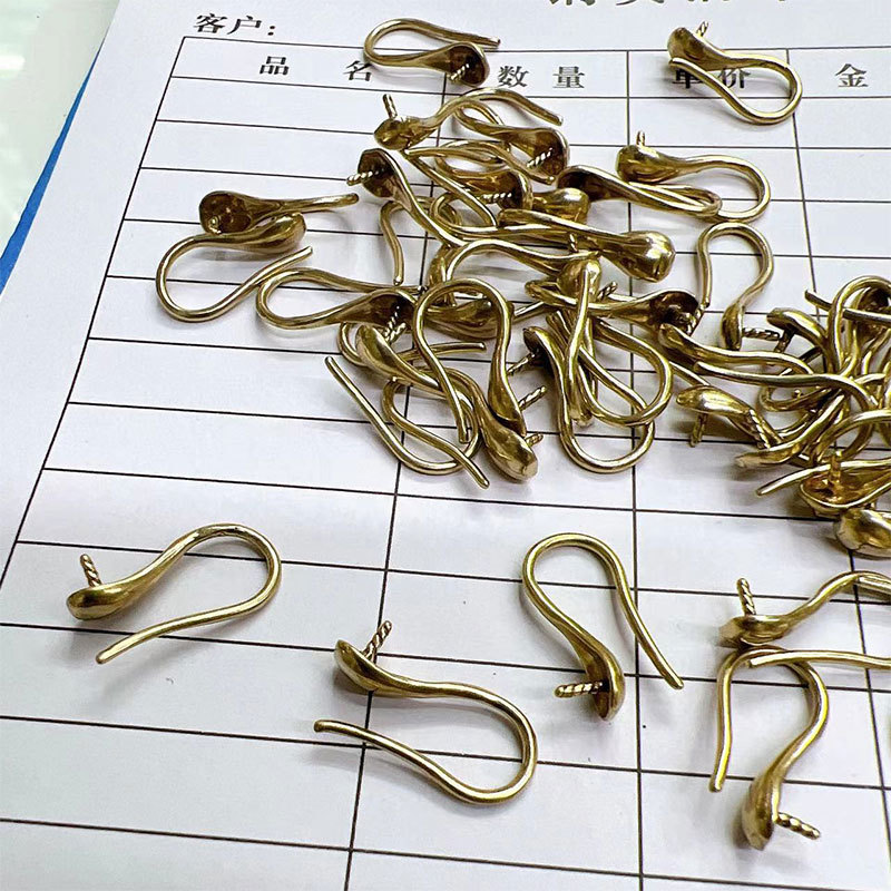 Simple semi-finished ear hook accessories with needle position, Diy ear hook jewelry accessories, earrings, half-hole bead cap earrings