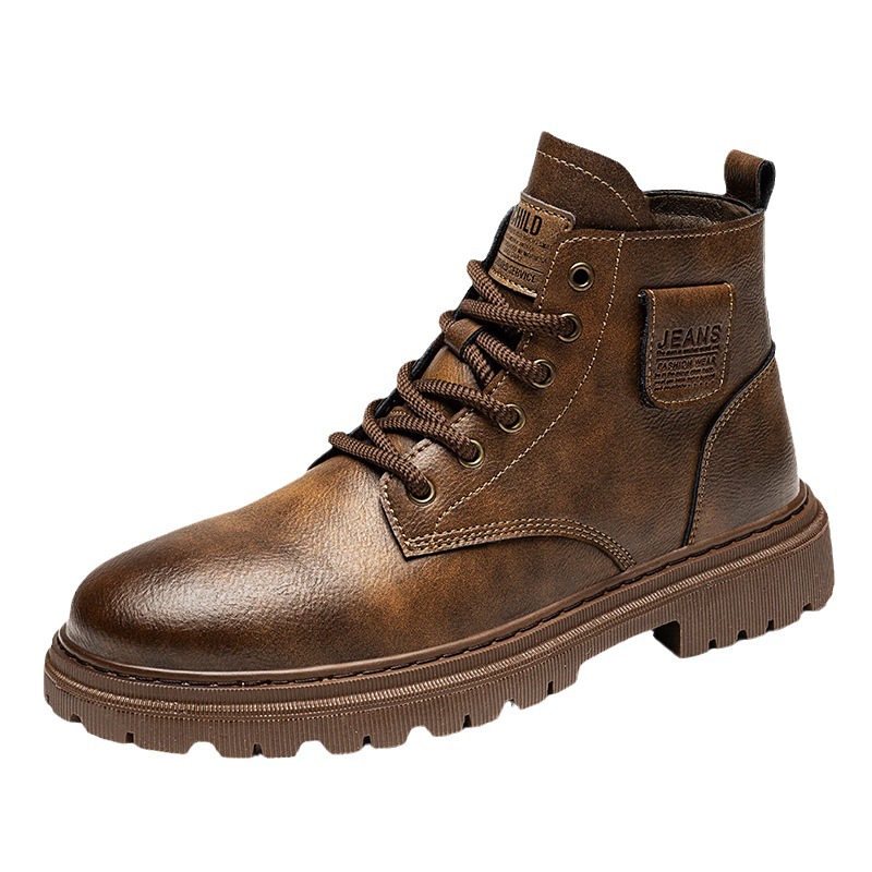 The new Martin boots for men in the autumn and winter of 2023 feature high-top British style leather boots and thick-soled retro work boots Item Picture