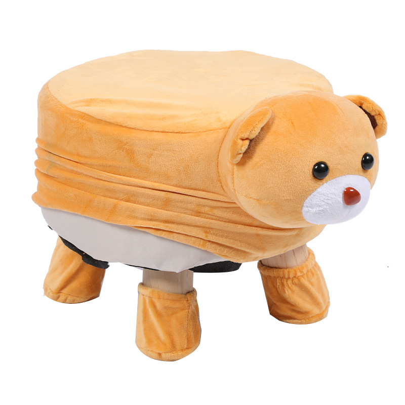 Wholesale Plush Animal Stool Home Shoe Stool Cloth Stool Cartoon Plush Children's Low Stool Children's Toy Stool Specification drawing