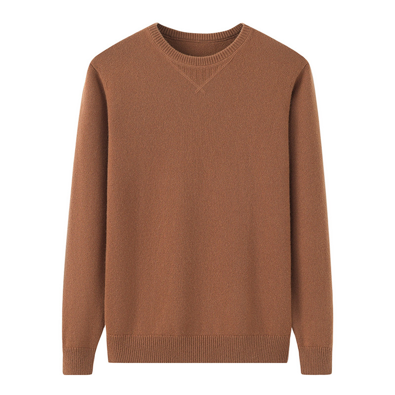 Thickened round-neck pure cashmere sweater for men's winter new style, versatile wool sweater brand, young decorative pullover sweater, warm Item Picture