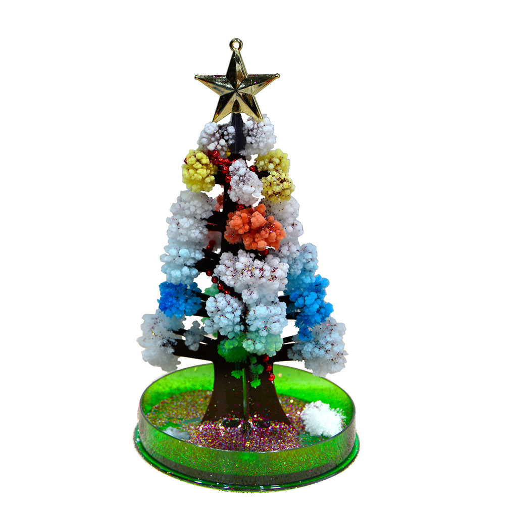 Cross-border supply of popular paper will blossom, children's DIY magic growth crystal tree toys, colorful Christmas tree wholesale Item Picture