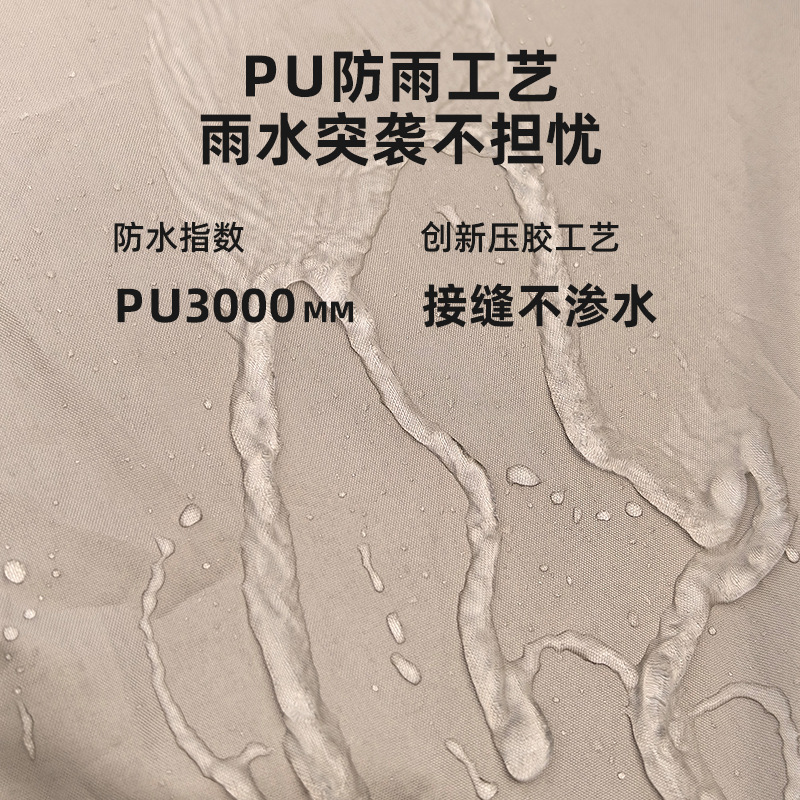 Sky tent, outdoor camping sunshade, hexagonal black rubber silver-coated thick curtain, sun protection canopy, camping and picnic equipment Specification image