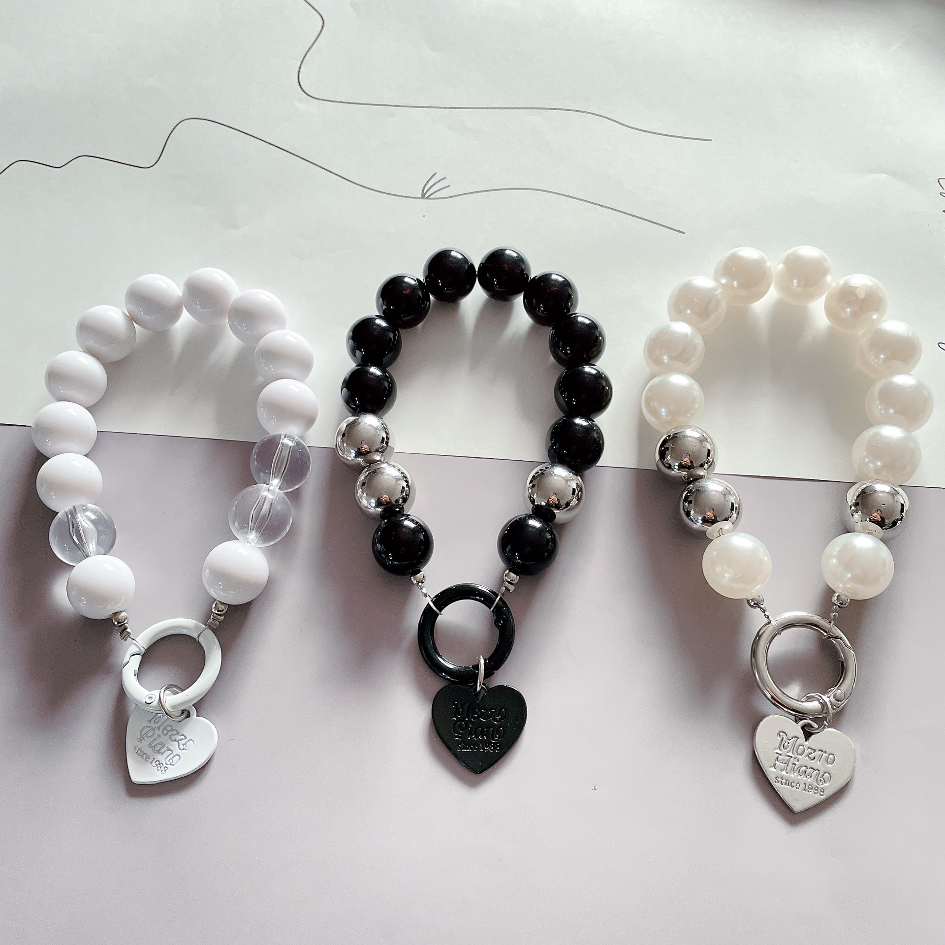 Love Pearl Pendant Diy Mobile Phone Case Chain Luggage Extended Chain Accessories Hanging Ornaments Anti-Fall Hand Chain Bag details Picture