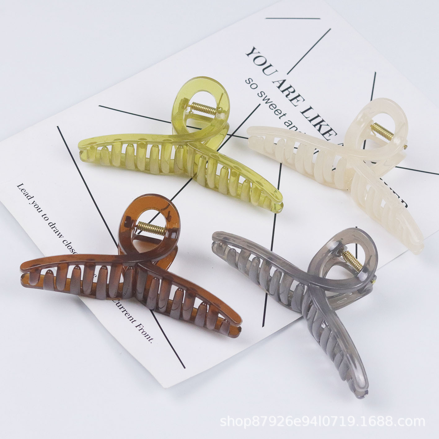 跨境韩国气质大号亚克力抓夹后脑夹子洗澡鲨鱼夹发夹抓夹厂家批发