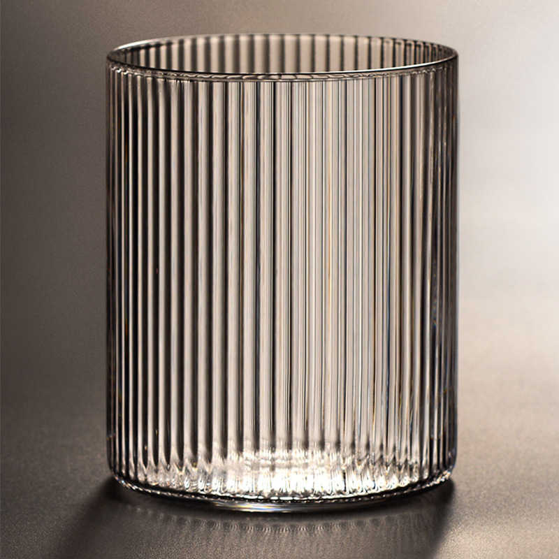 Ins Style Japanese Vertical Pattern Glass Creative Pinstripe Transparent Glass Home Beer Coffee Milk Glass Application Scenario