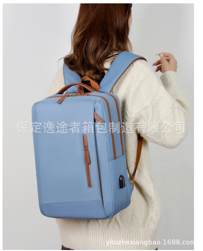 商务通勤双肩包跨境大容量多功能电脑包简约休闲电脑背包跨境背包详情21