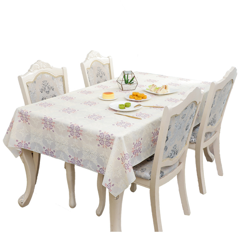 Thickened European-style pvc tablecloth, waterproof and heat-resistant, square tablecloth, rectangular table mat, disposable plastic coffee table fabric Item Picture