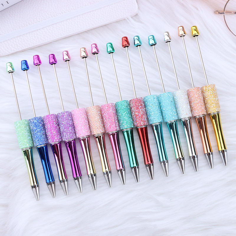 Diy Sugar Beaded Pen Manual Patch Uv Plating Star Beaded Ballpoint Pen Girl Heart Gift Pen Wholesale details Picture
