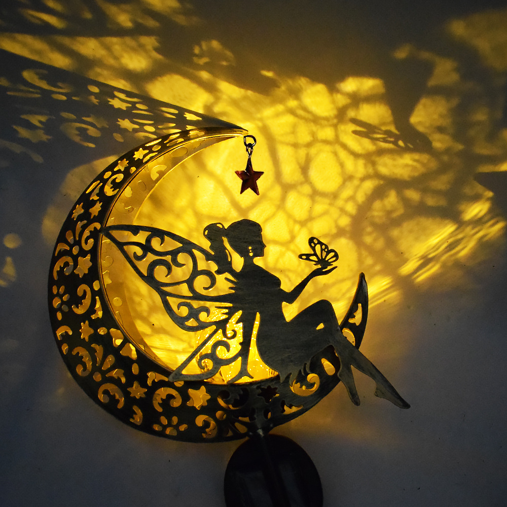 Outdoor Solar Moon Sun Landscape Garden Decoration Garden Light Iron Insert Antique Cast Light Atmosphere Light Specification drawing
