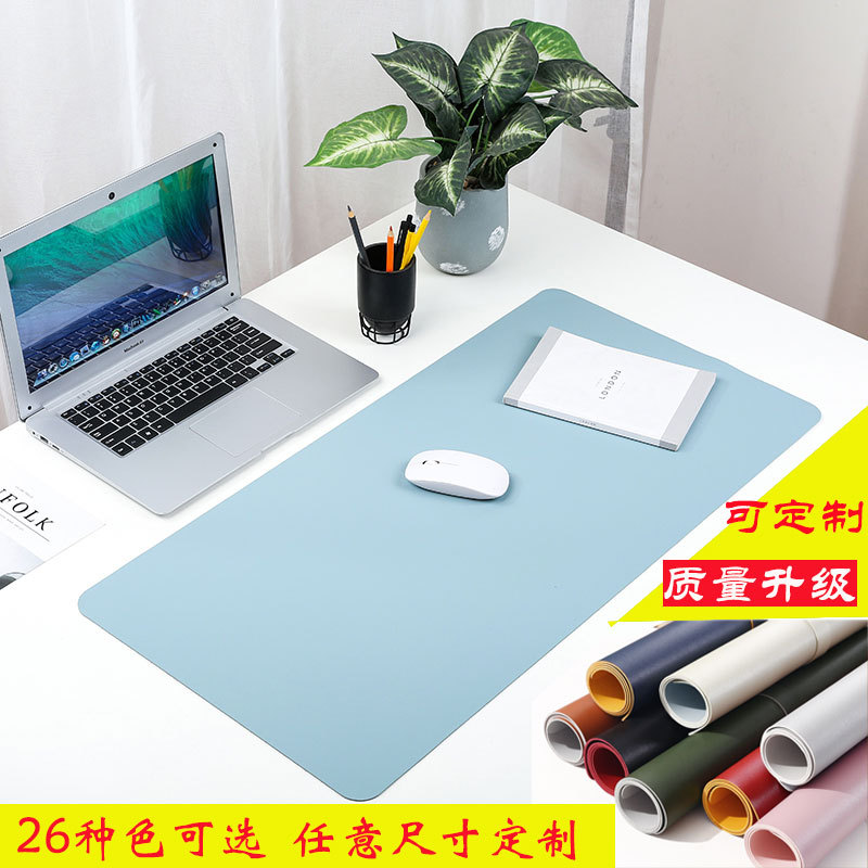 网红皮革桌垫鼠标垫大号电脑桌办公桌垫子纯色防水键盘垫详情图1