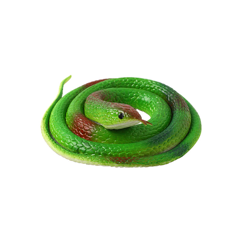 Factory wholesale 68cm eco-friendly rubber snake prank toys, soft rubber fake snakes, Halloween prank toy snakes Item Picture