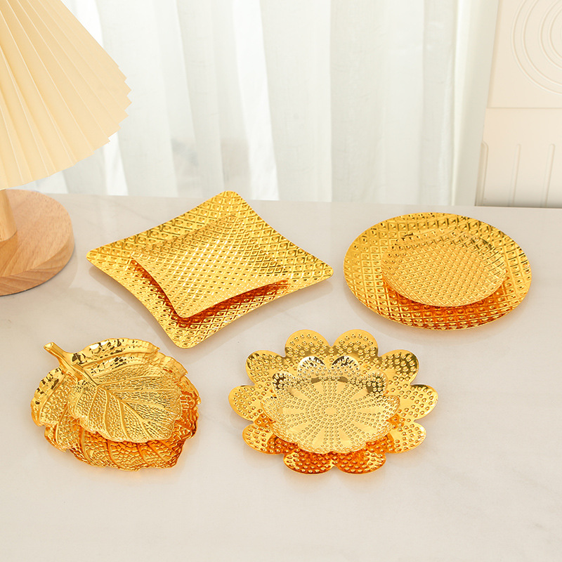 European Iron Art Fruit Tray Home Living Room Tea Table High-End Light Luxury Nuts And Dried Fruit Plate Tea Cake Display Plate