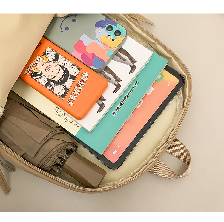 Female lightweight backpack for junior and senior high school students, Japanese-style casual schoolbag. Female college students, simple solid-color backpack. Female school style pic 31