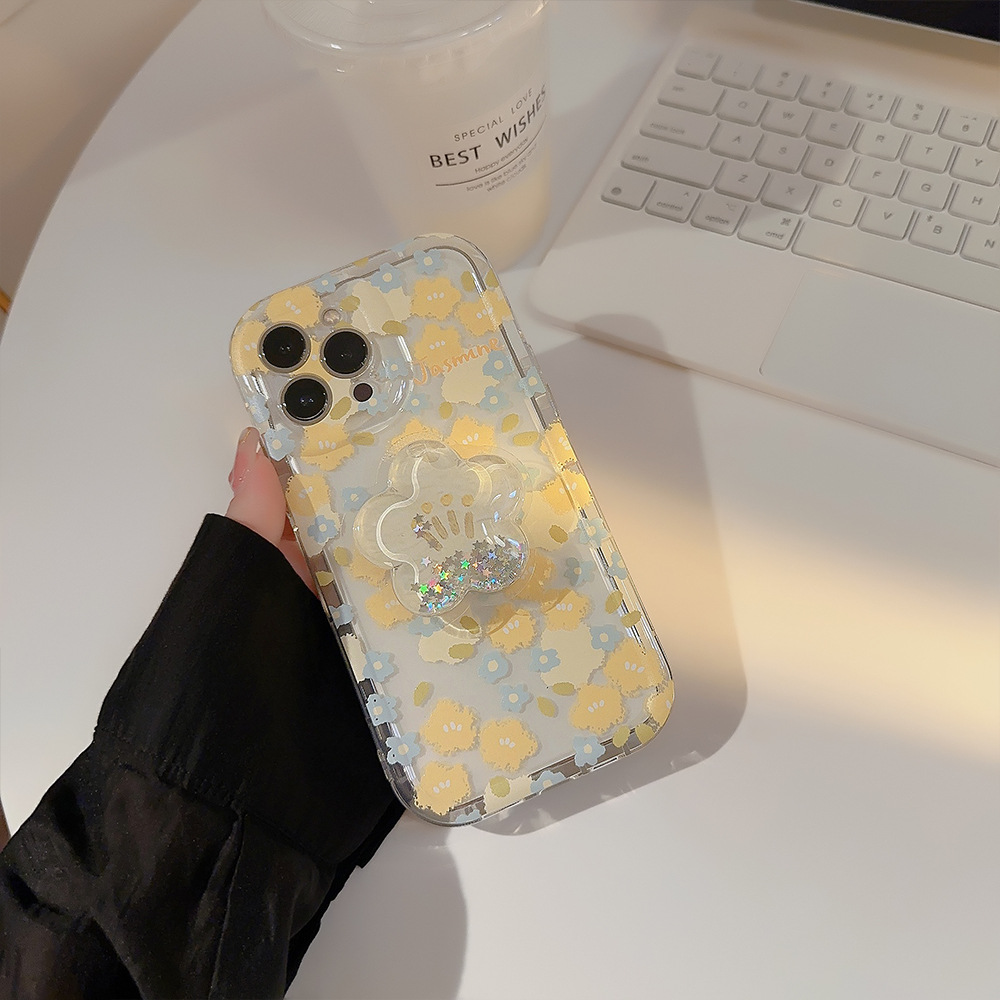 碎花壳适用iphone16苹果15promax手机壳13流沙支架11透明14小清新详情36