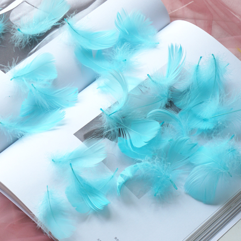 马卡龙彩色小羽毛小飘鹅毛婚礼节日活动舞台装饰礼盒填充材料批发详情19
