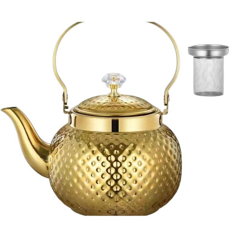 إبريق الشاي في فندق مطعم الشرق الأوسط المطل على غلايات الشاي المصنوعة من الفولاذ غير القابل للصدأ عبر الحدود مع غلايات الشاي المنزلية مع مرشحات details Picture