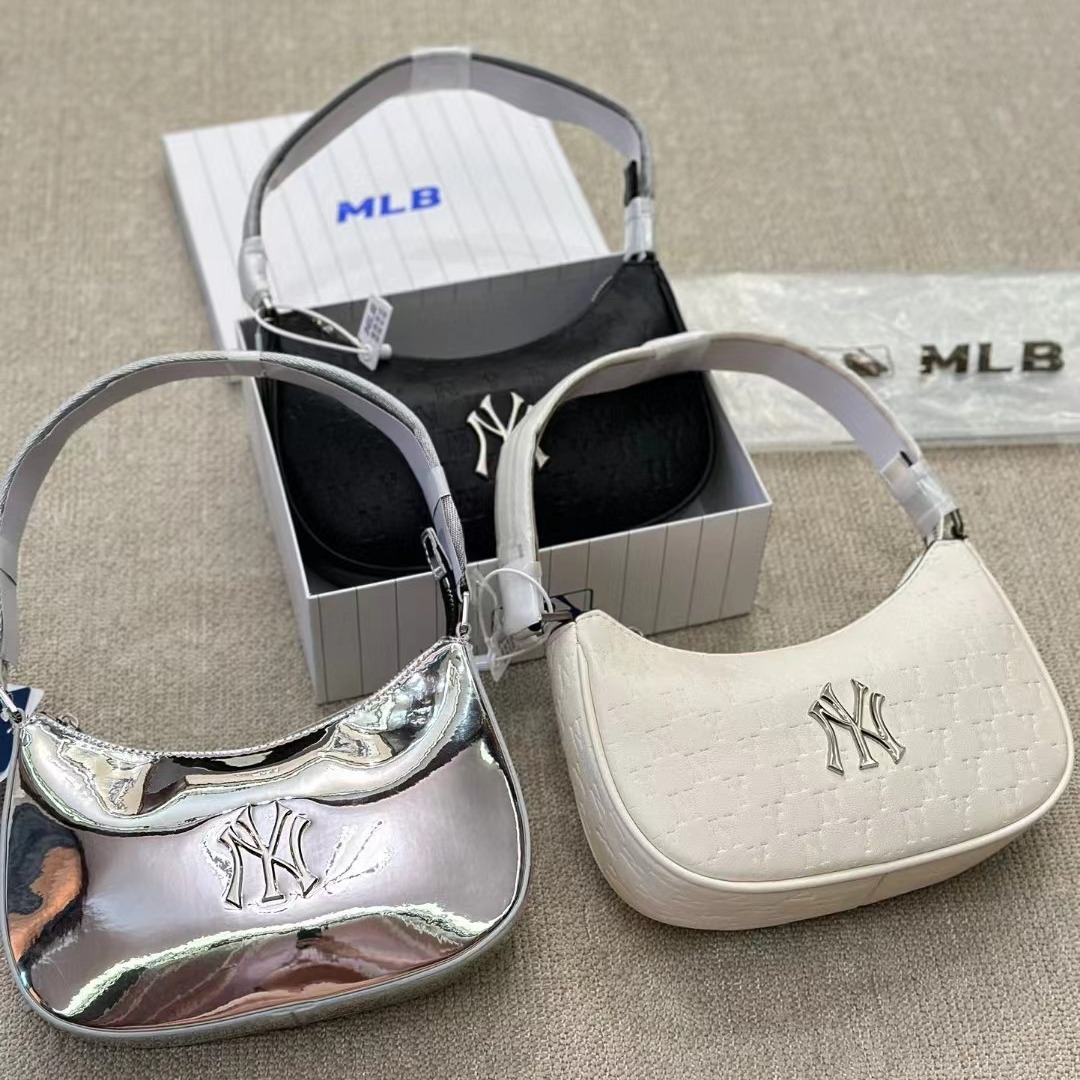 MLB腋下包韩国都市潮流简约时尚百搭压纹刺绣饺子单肩手提女包