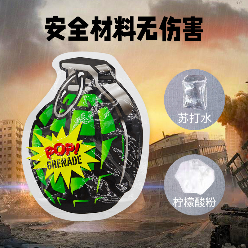 New Year prank bag simulation self-explosion grenade, automatic inflation, popping scare bag, firecrackers, stress-relieving children's toys details Picture