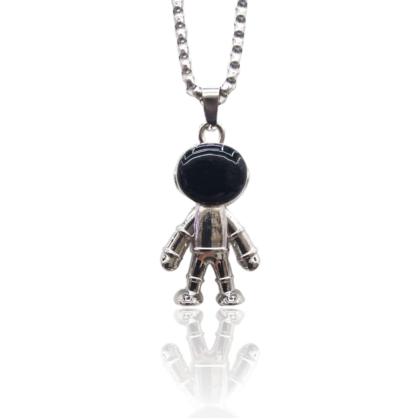 Net Celebrity Men's Necklace Cute Astronaut Necklace Sweater Chain Alloy Hip Hop Stainless Steel Necklace Wholesale details Picture