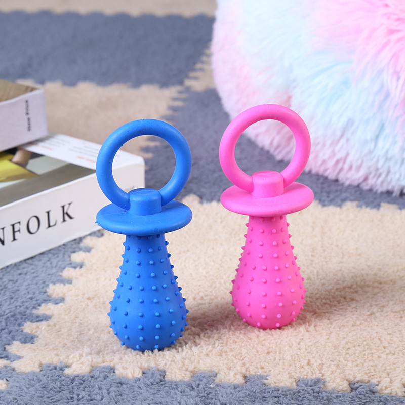 Pet TPR biting pacifier, dog bell toy, chewing and teething rubber, training puppy vocal interaction toy details Picture