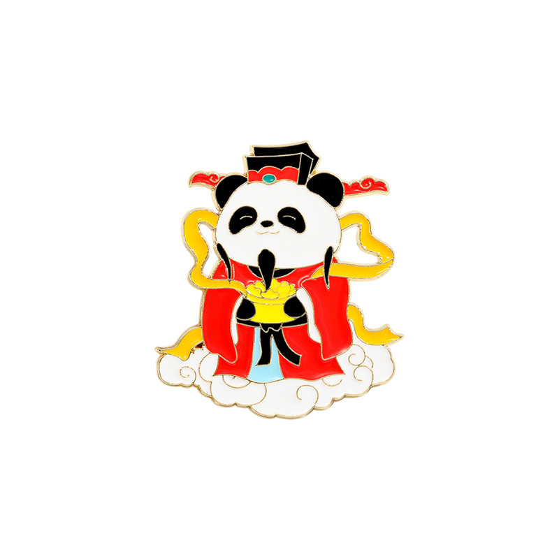 New Spring Festival collection: Panda New Year brooch, Chinese-style lion dance, Five-way God of Wealth badge accessories and outfits Item Picture