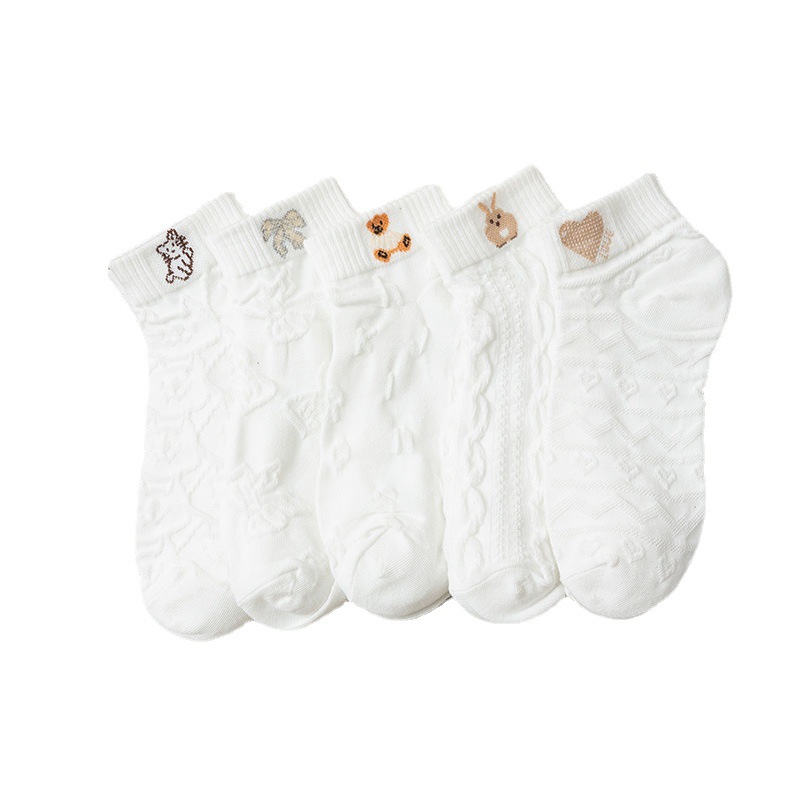 Calcetines para mujeres fabricante al por mayor princesa fan leche blanco departamento calcetines para mujeres academia casual estilo fino respirable calcetines de algodón Item Picture