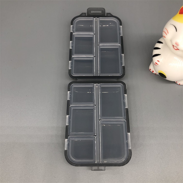Mini one-week portable 10-compartment medicine box