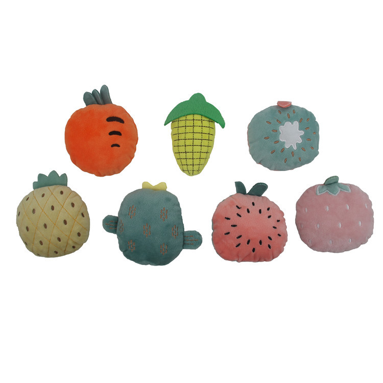 Juguete de gato de peluche incluido catnip lindo juguete de peluche de fruta resistente a la mordida suministros para mascotas fábrica en stock