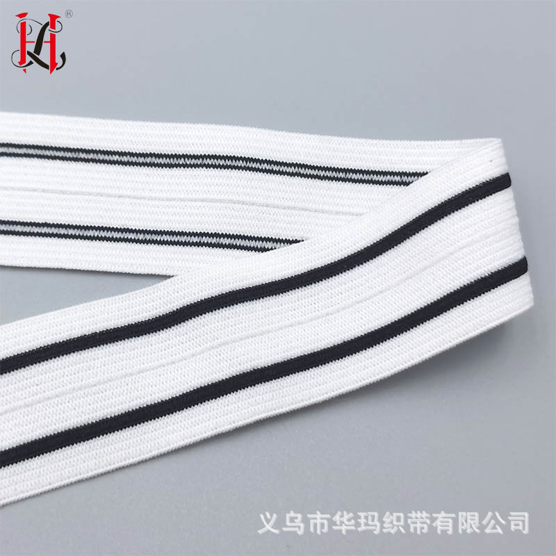 Stock Double Black And White Striped Double Fold Bag With Side Solid Color Knitted Belt Garment Bag Double Fold Bag With Side Garment Pants Specification drawing
