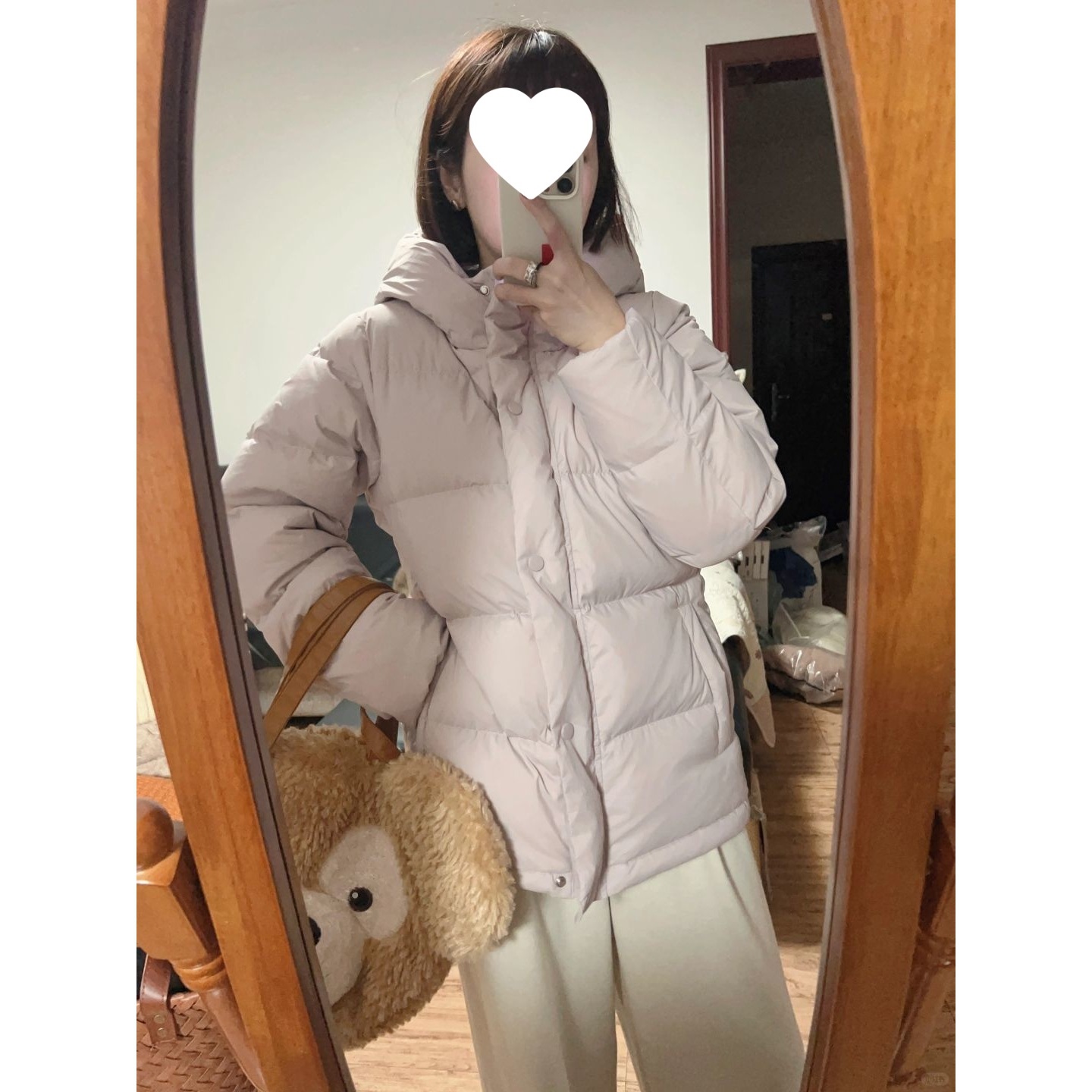 羽绒服女短款2025冬保暖新款连帽加厚宽松白鸭绒小个子外套面包服