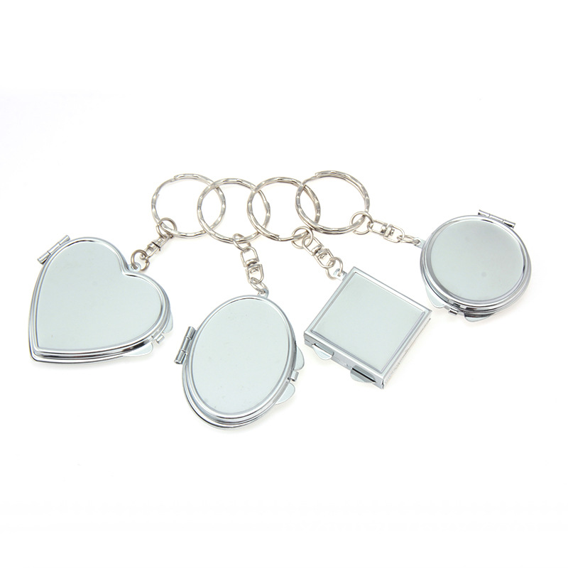 DIY mirror base Mirror light embryo drop glue metal makeup mirror bottom embryo Square keychain mirror mirror embryo
